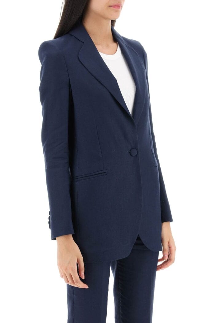 Hebe Studio Single-breasted Blazer In Linen