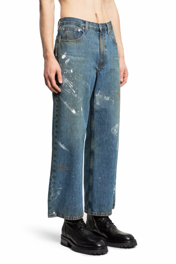 HELMUT LANG Cropped Wide Leg Jeans