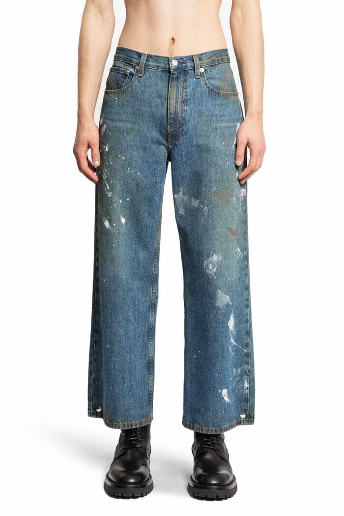 HELMUT LANG Cropped Wide Leg Jeans