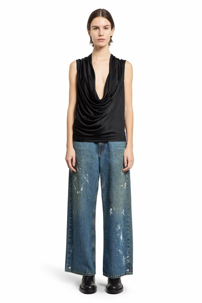 HELMUT LANG Wide Leg Painted Jeans