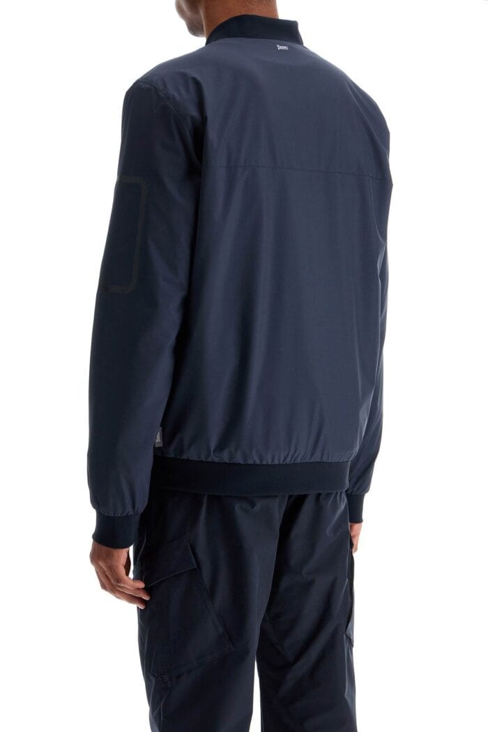 HERNO Bomber In Poliestere Blu Scuro Con Gore Windstopper Impermeabile