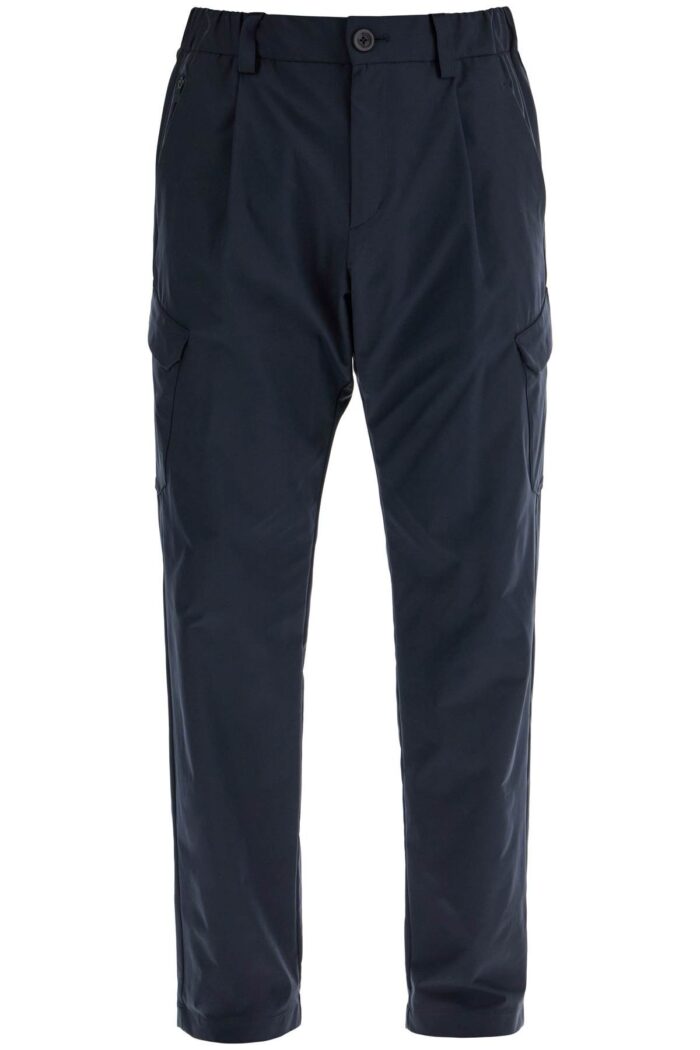 HERNO Deep Blue Polyester Pants With Patch Pockets