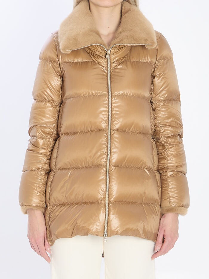 Herno Light puffer with collar fur