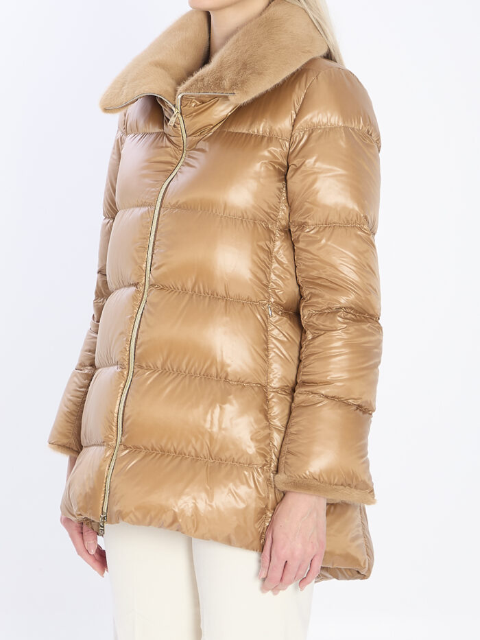 Herno Light puffer with collar fur