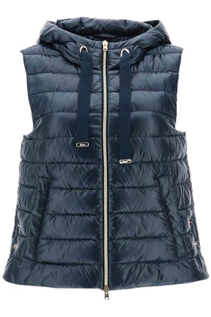 HERNO Men's Dark Blue Polyamide Gilet With Hood