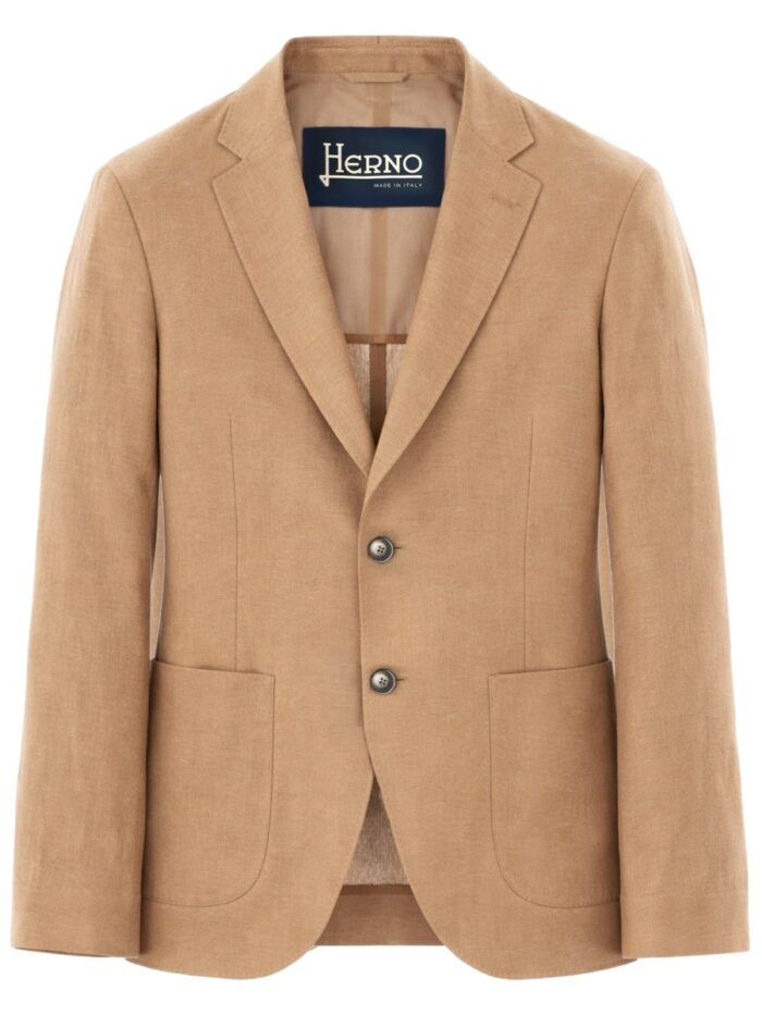 Herno SINGLE-BREASTED LINEN JACKET