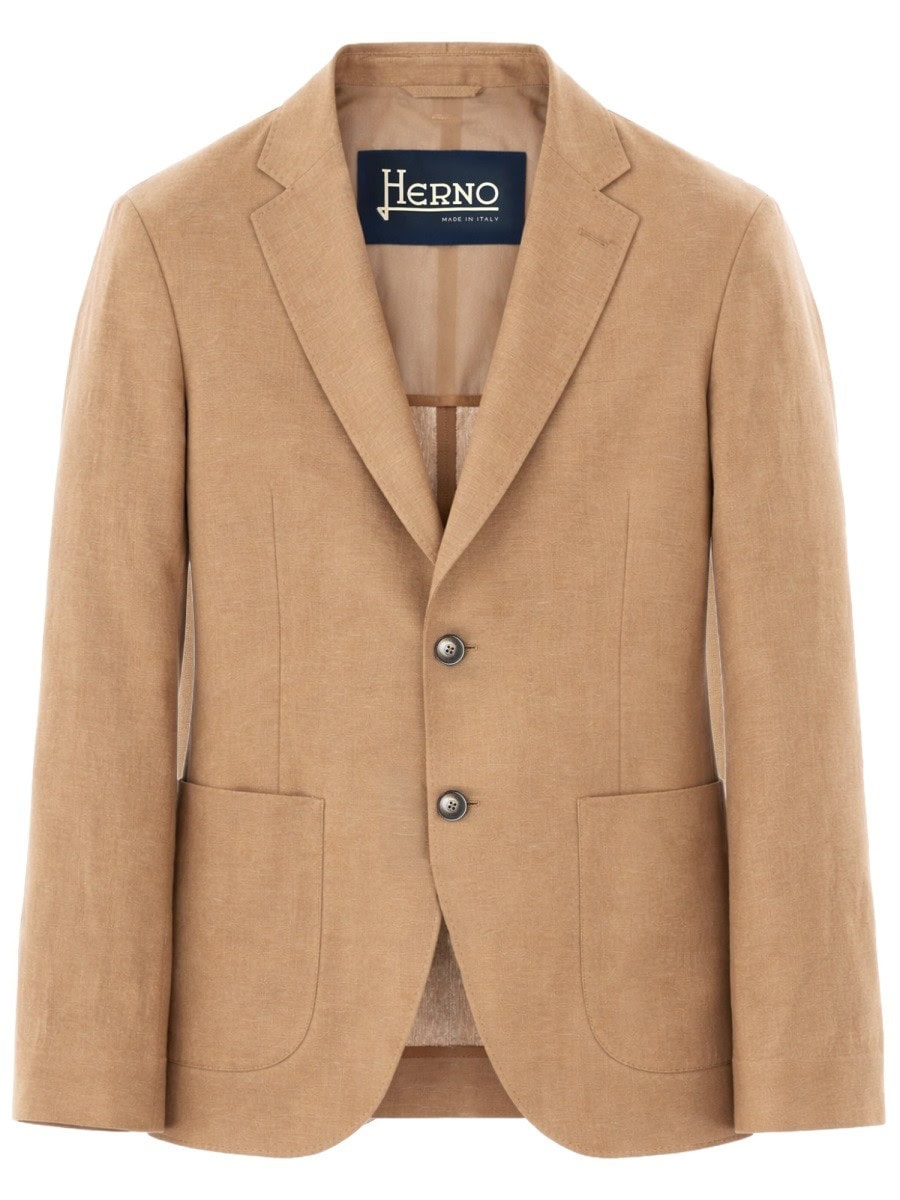 Herno SINGLE-BREASTED LINEN JACKET