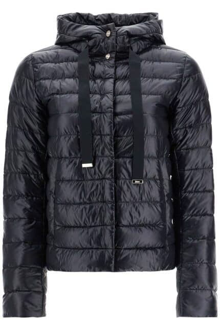 HERNO Ultra-lightweight Black Nylon Down Jacket With Hood