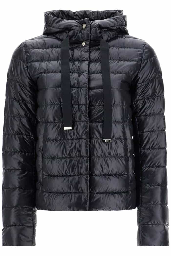 HERNO Ultra-lightweight Black Nylon Down Jacket With Hood