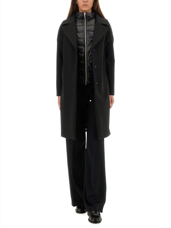Herno WOOL COAT WITH TECHNICAL BIB
