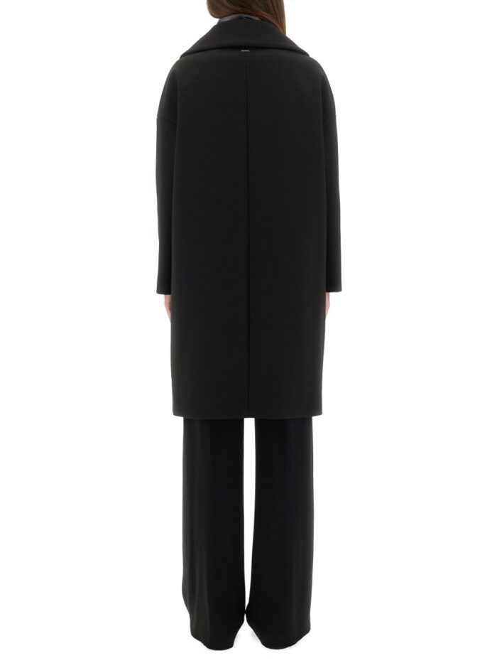 Herno WOOL COAT WITH TECHNICAL BIB