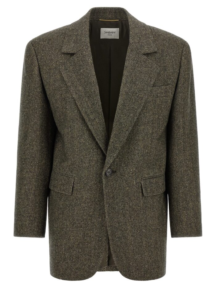saint laurent herringbone blazer Saint Laurent Herringbone Blazer