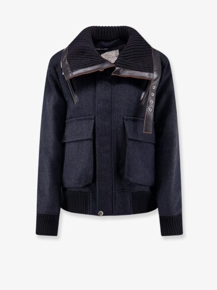 SACAI Herringbone Wool Padded Bomber
