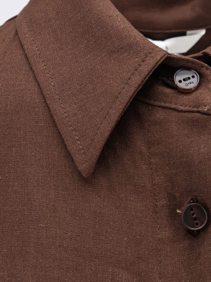 Hevo Arigliano Linen And Viscose Chemisier Dress