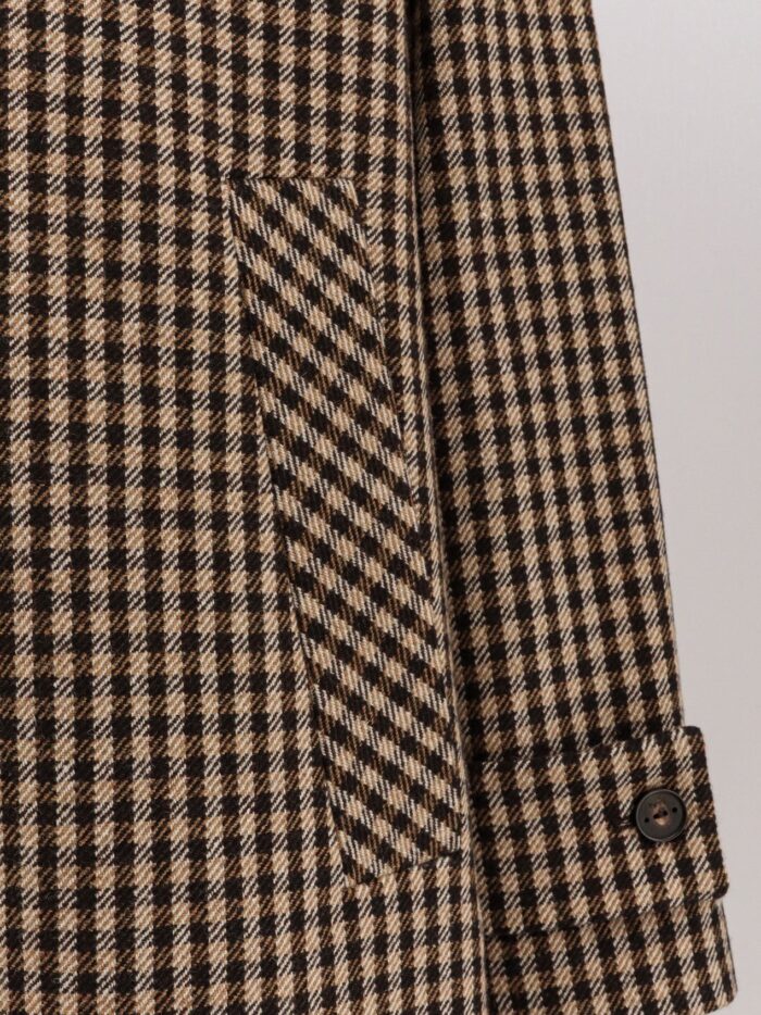 Hevo Baia Del Monaco Madras Wool Blend Coat