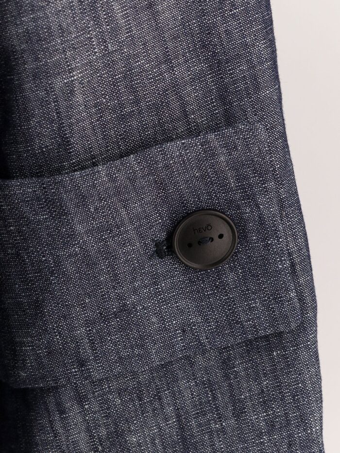 Hevo Margherita Linen And Cotton Trench Coat With Denim Effect