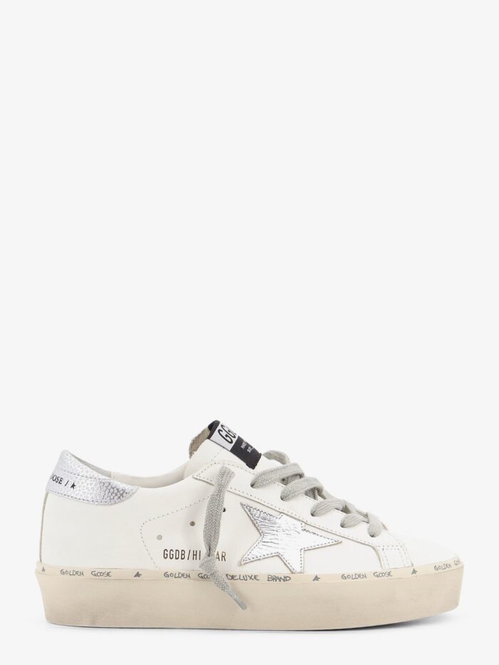 golden goose deluxe brand hi star leather sneakers with iconic side logo Golden Goose Deluxe Brand Hi-Star Leather Sneakers With Iconic Side Logo