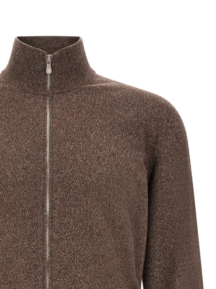 Brunello Cucinelli High Neck Cardigan With Zip