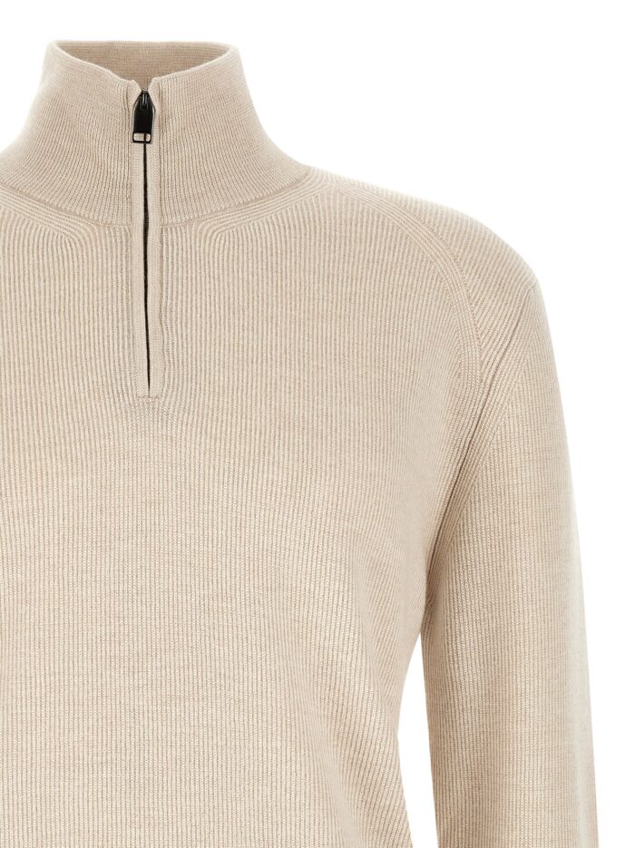 BRIONI High Neck Sweater With Zip