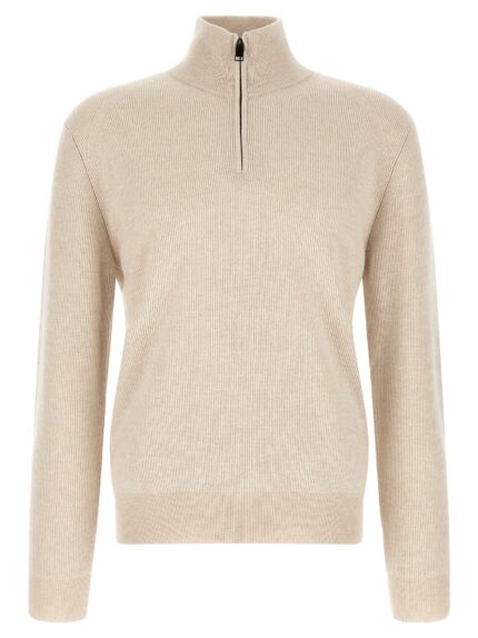 BRIONI High Neck Sweater With Zip