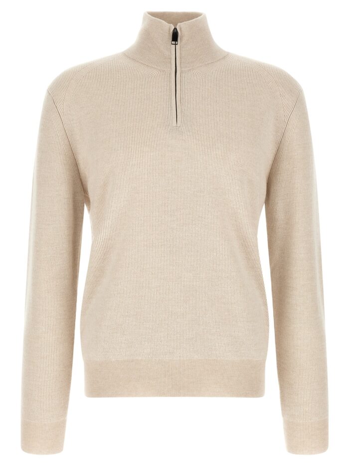 BRIONI High Neck Sweater With Zip
