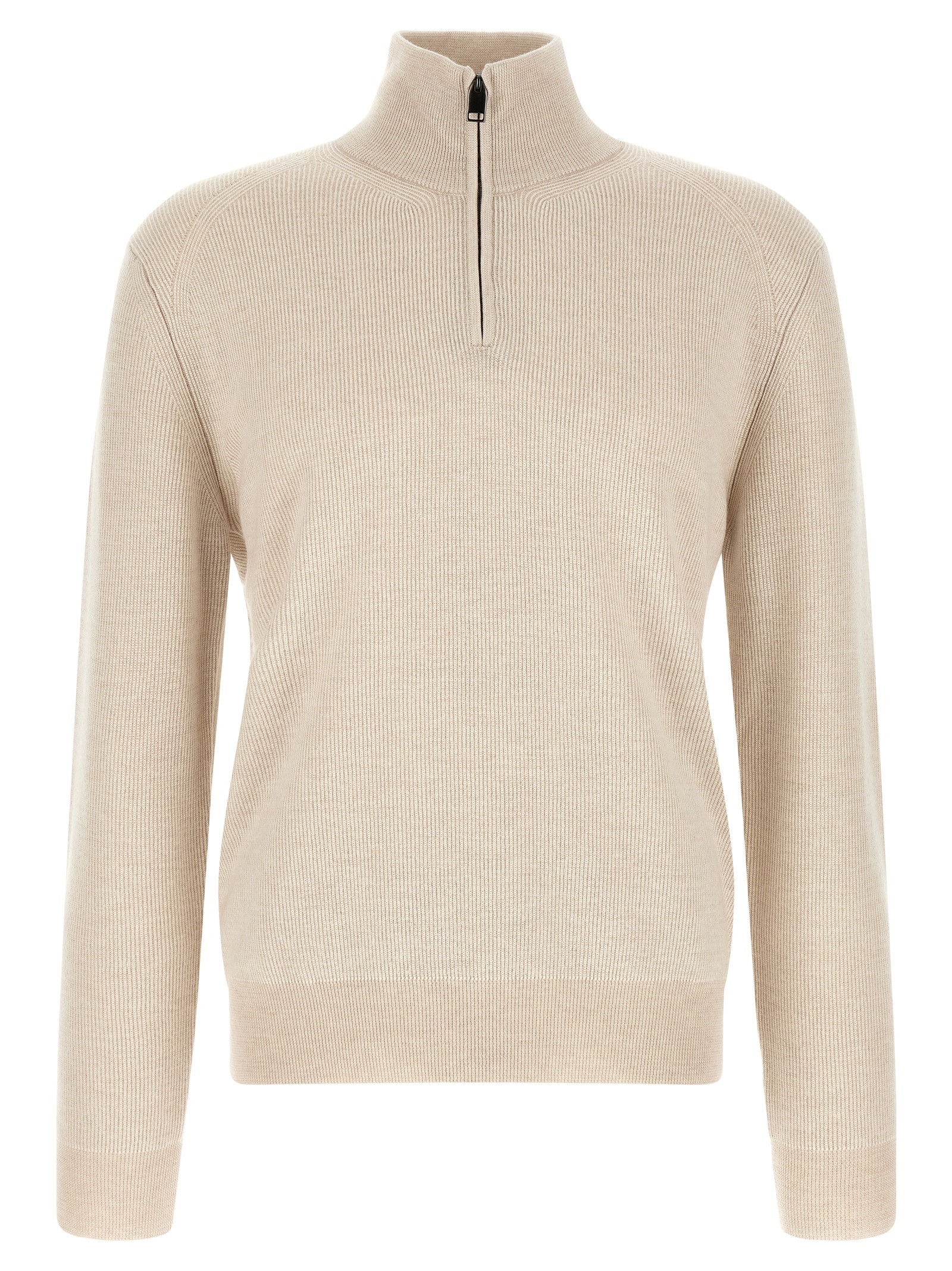 BRIONI High Neck Sweater With Zip