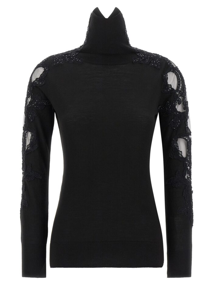 ermanno scervino high neck with lace inserts ERMANNO SCERVINO High Neck With Lace Inserts