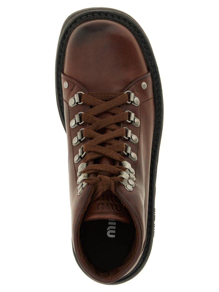 Miu Miu 'Hiking' Leather Ankle Boots
