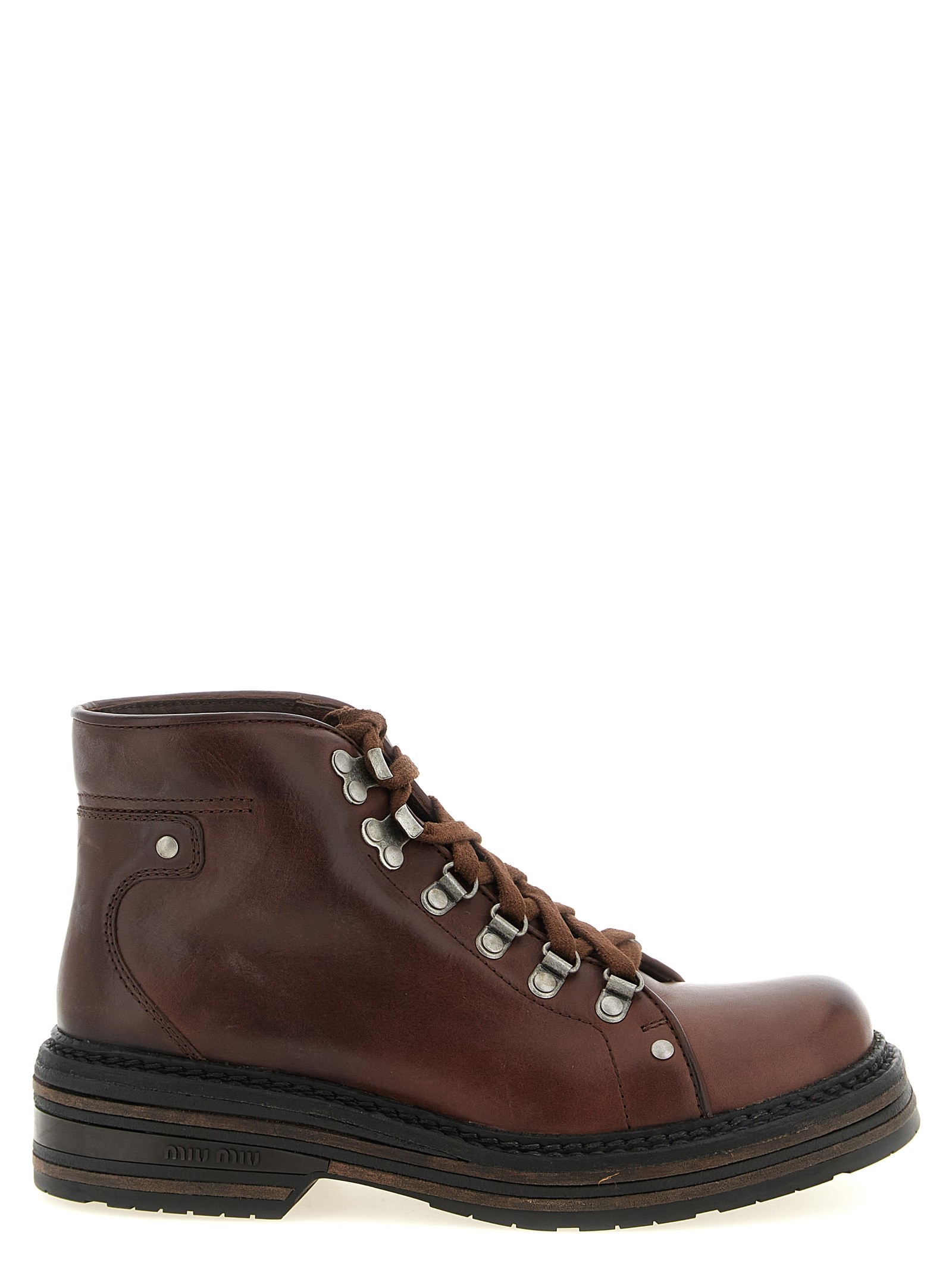 Miu Miu 'Hiking' Leather Ankle Boots
