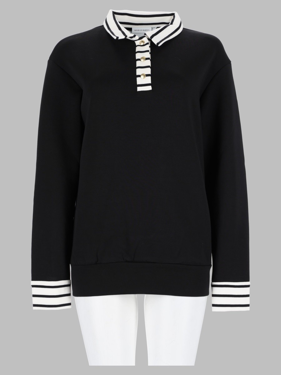 HOUSE OF GRAVITY Hog Button Polo Sweater