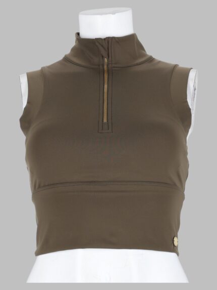 HOUSE OF GRAVITY Hog Turtle Zipper Crop Top
