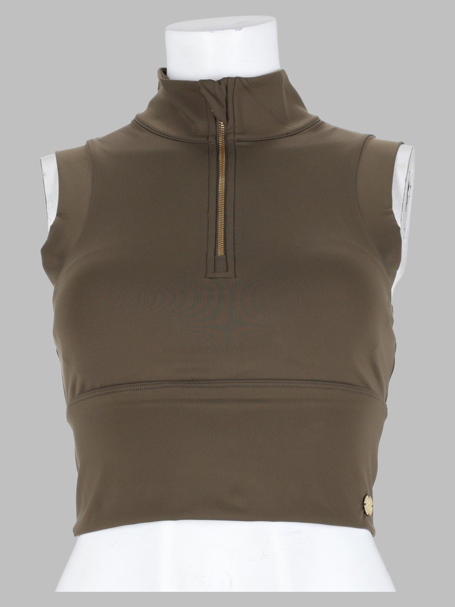 HOUSE OF GRAVITY Hog Turtle Zipper Crop Top