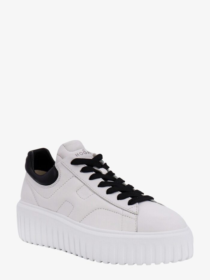 Hogan H-stripes Leather Sneakers With Contrasting Detail
