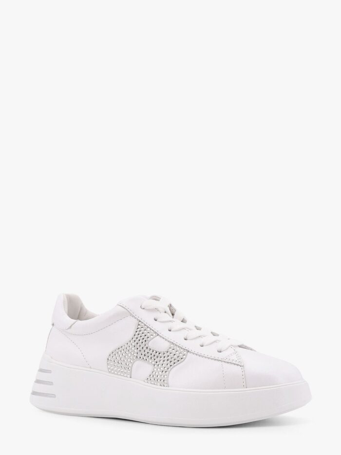 Hogan Leather Sneakers With Rhinestone Logo On The Side