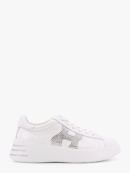 Hogan Leather Sneakers With Rhinestone Logo On The Side