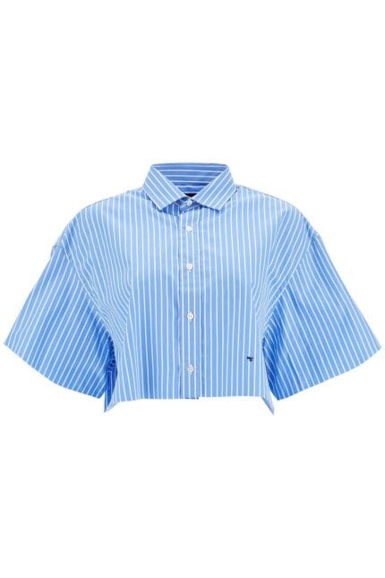 HOMME GIRLS Blue Striped Cotton Shirt