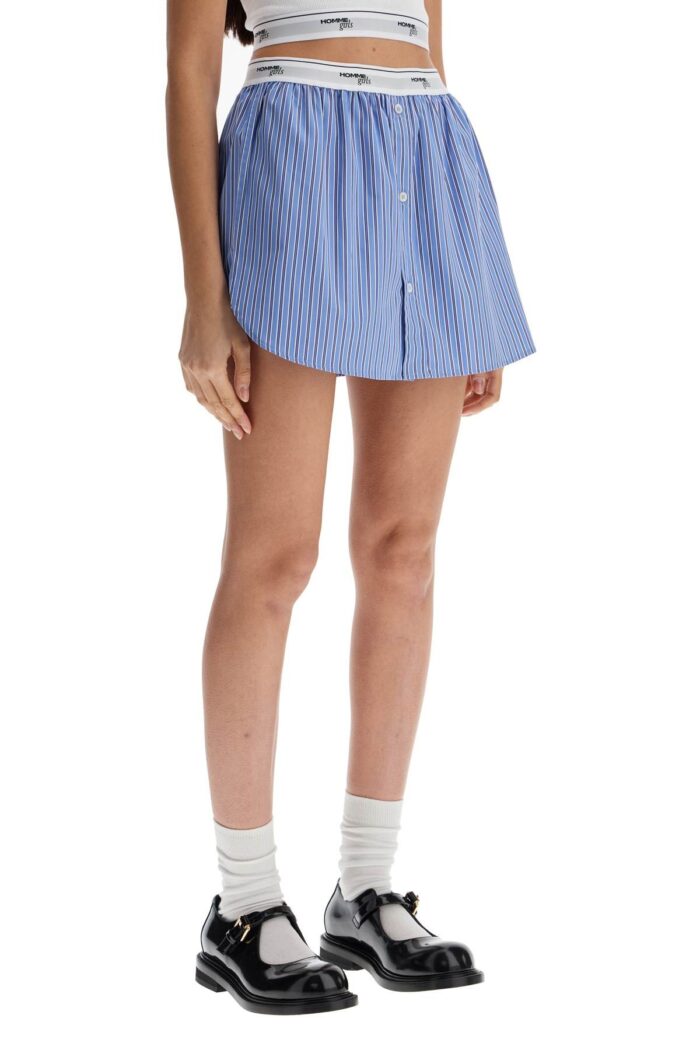 HOMME GIRLS Blue Striped Mini Skirt