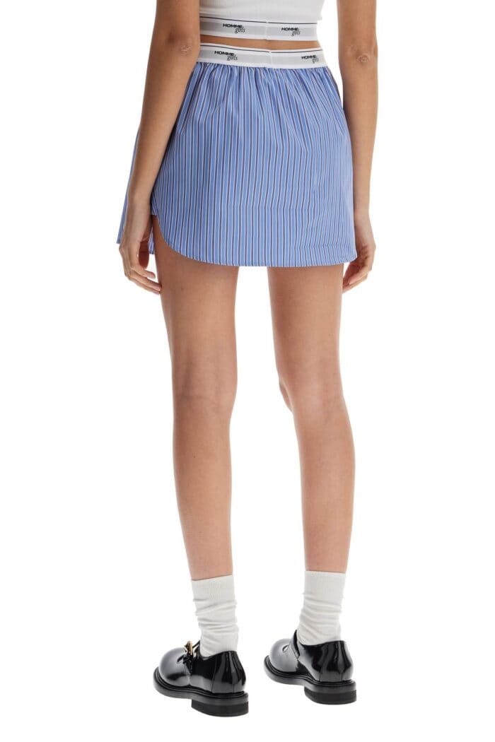 HOMME GIRLS Blue Striped Mini Skirt