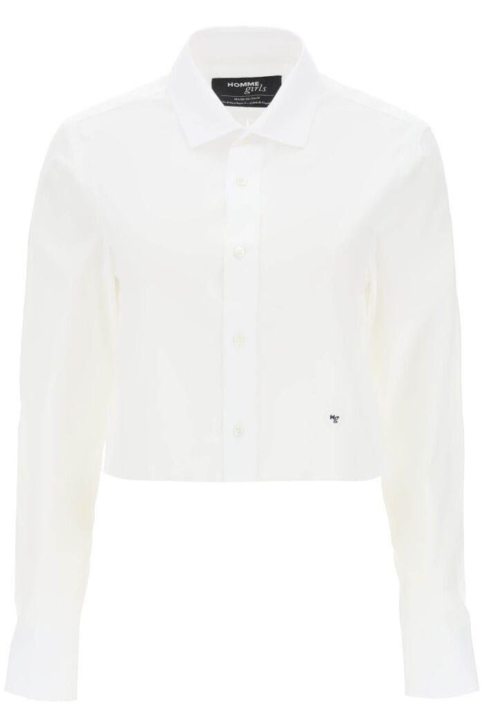 HOMME GIRLS Cotton Twill Cropped Shirt