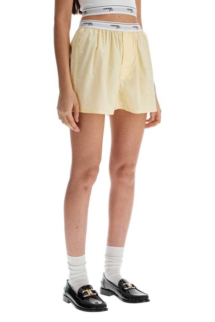 HOMME GIRLS High-waisted Pale Yellow Cotton Boxer