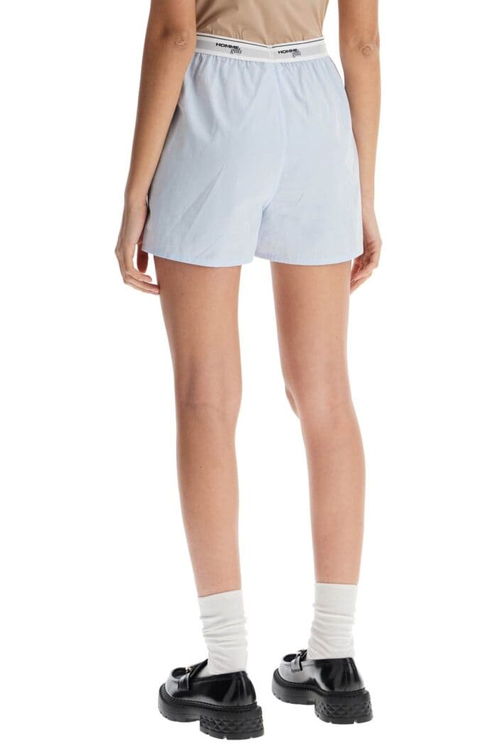 HOMME GIRLS Light Blue High-waisted Cotton Boxer Shorts