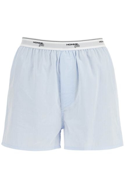 HOMME GIRLS Light Blue High-waisted Cotton Boxer Shorts