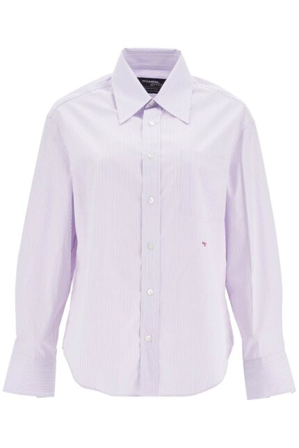 HOMME GIRLS Purple Striped Cotton Women's Shirt