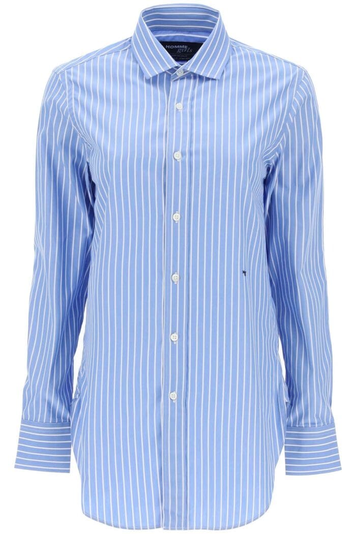 HOMME GIRLS Striped Poplin Shirt