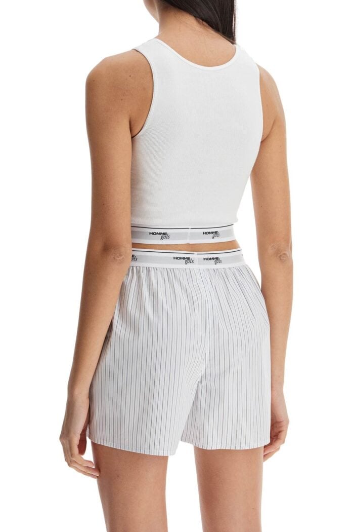 HOMME GIRLS White Cotton Sleeveless Crop Top