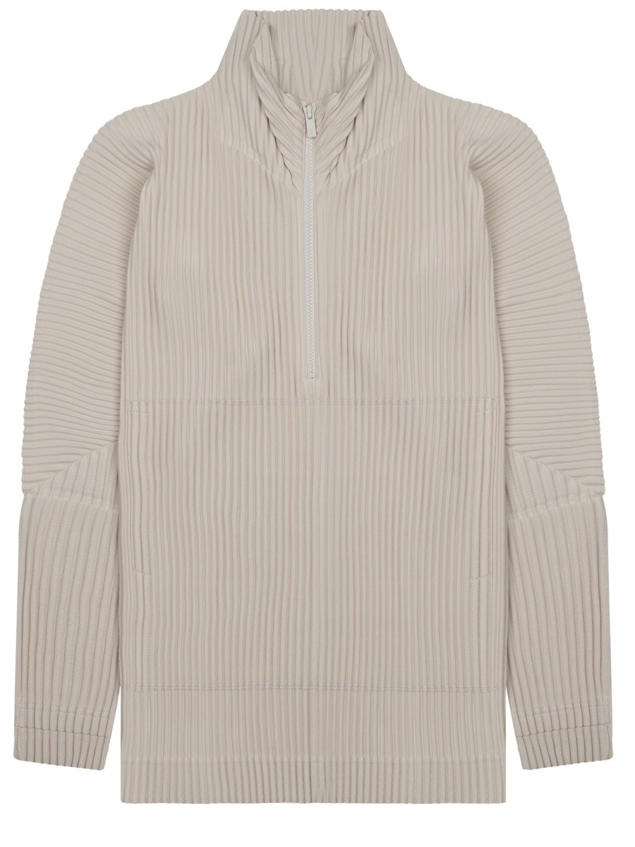 HOMME PLISSE ISSEY MIYAKE FELPA PLISSETTATA CON ZIP