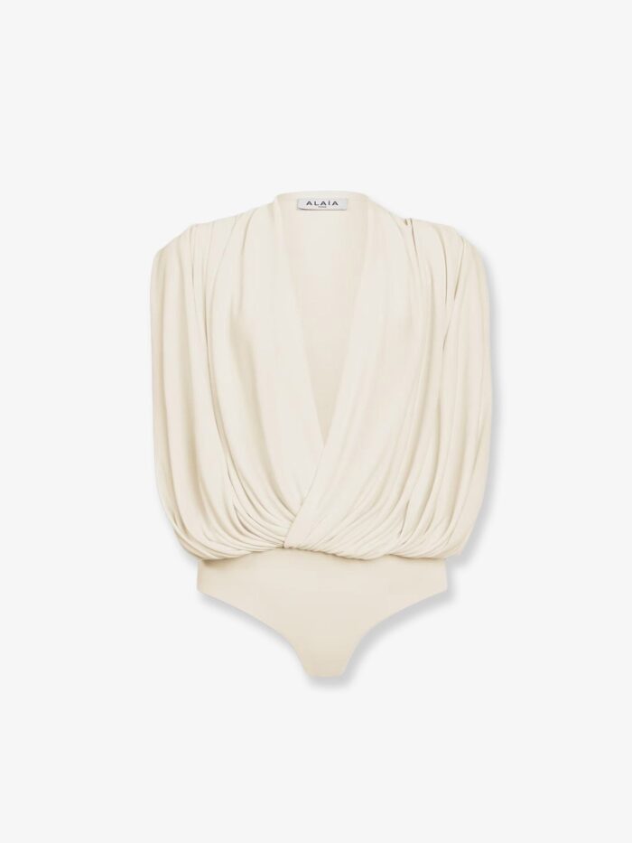 alaia hooded body viscose top Alaia Hooded Body Viscose Top