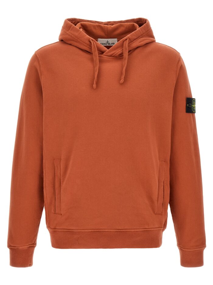 stone island hoodie with logo badge Stone Island Hoodie With Logo Badge