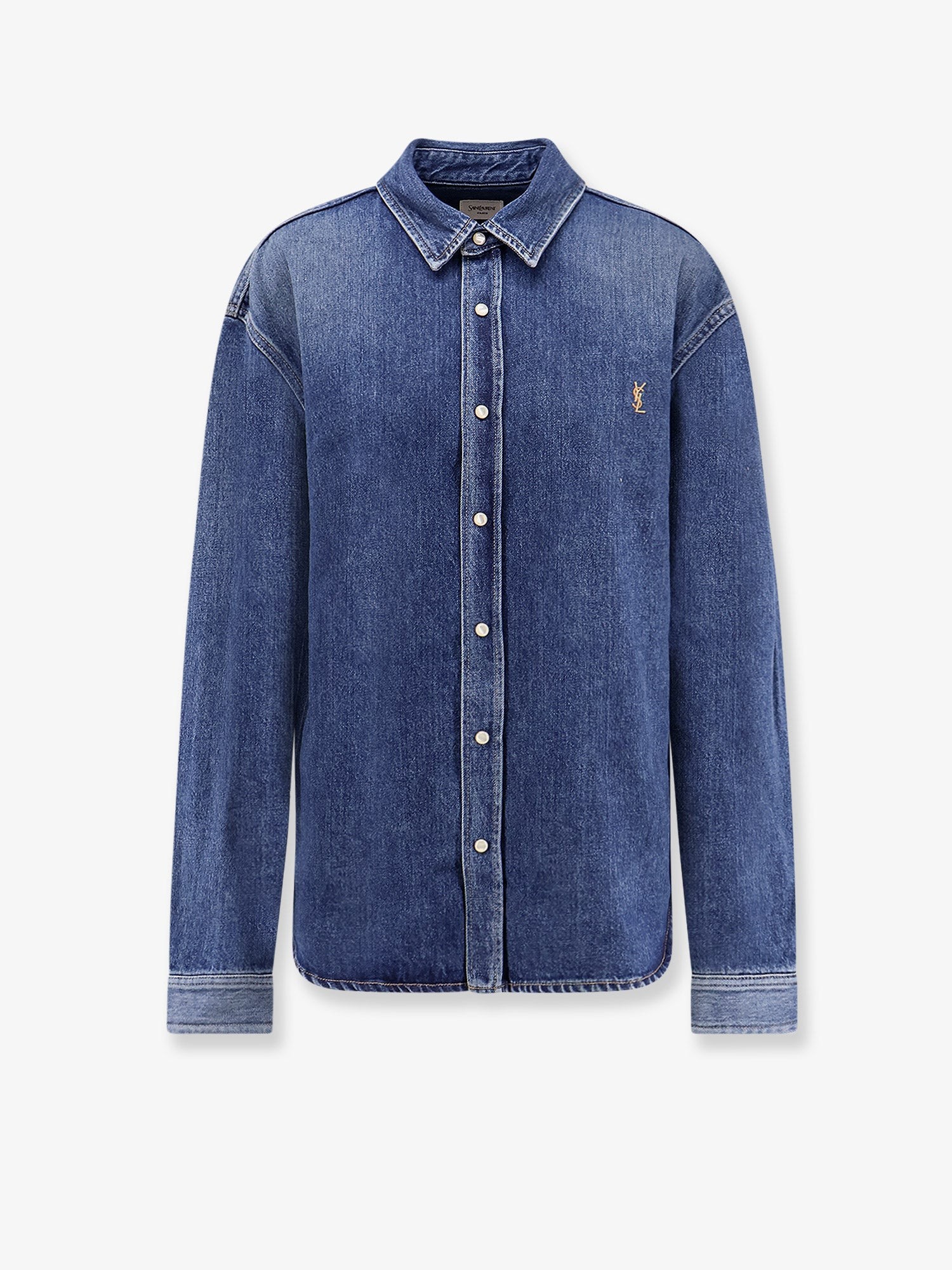 Saint Laurent Horizon Blue Cassandre Denim Shirt