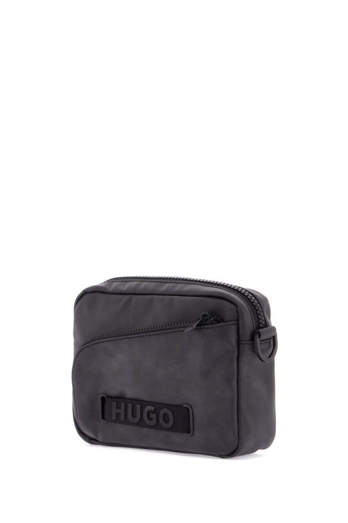 HUGO Black Minimalist Nylon Crossbody Bag With Zip